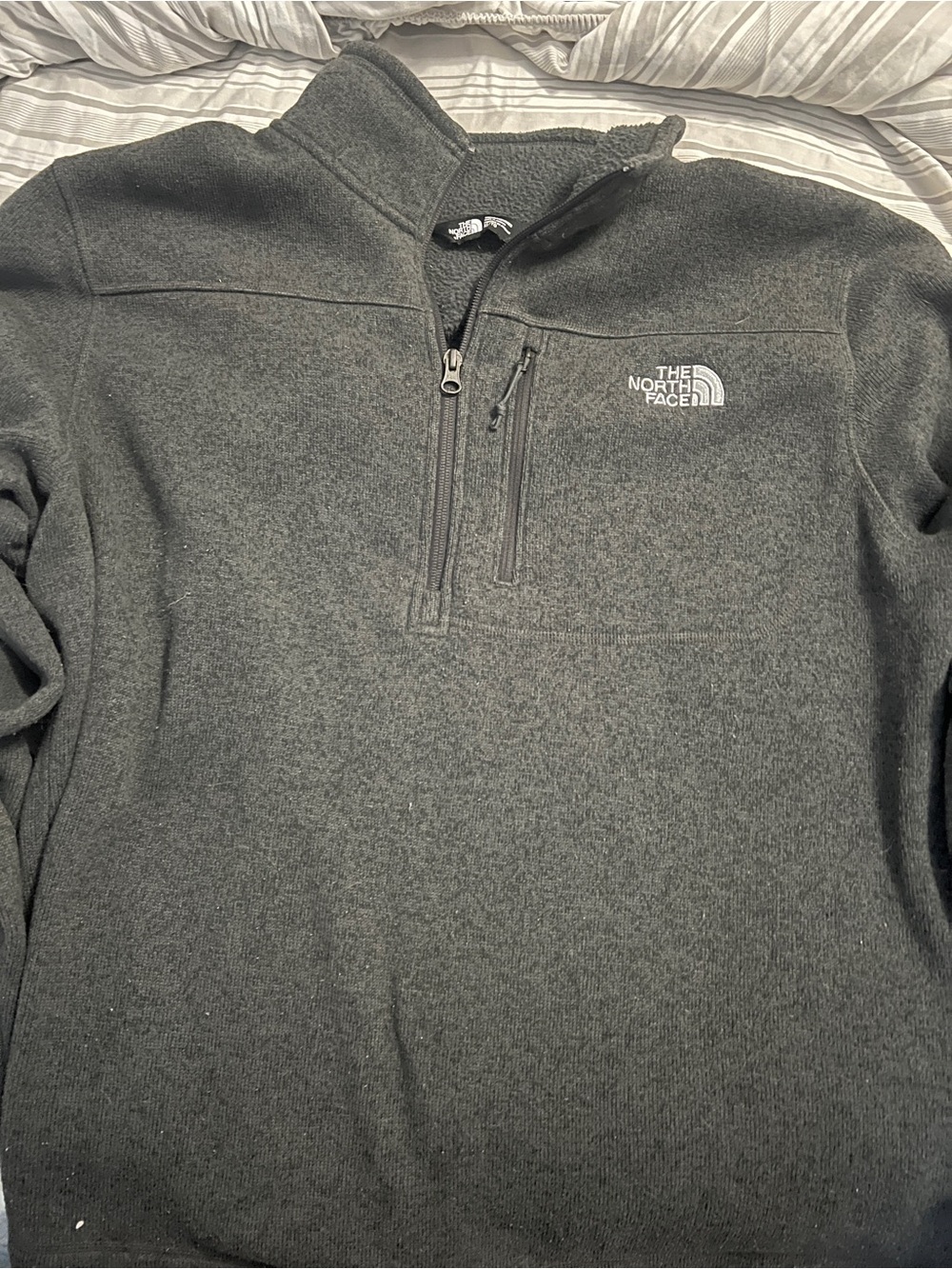 The North Face Men’s Charcoal Gray Half-Zip Fleece Pullover